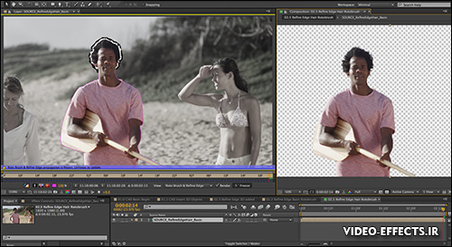 ابزار برش شخص در محیط در نرم افزار افتر افکت