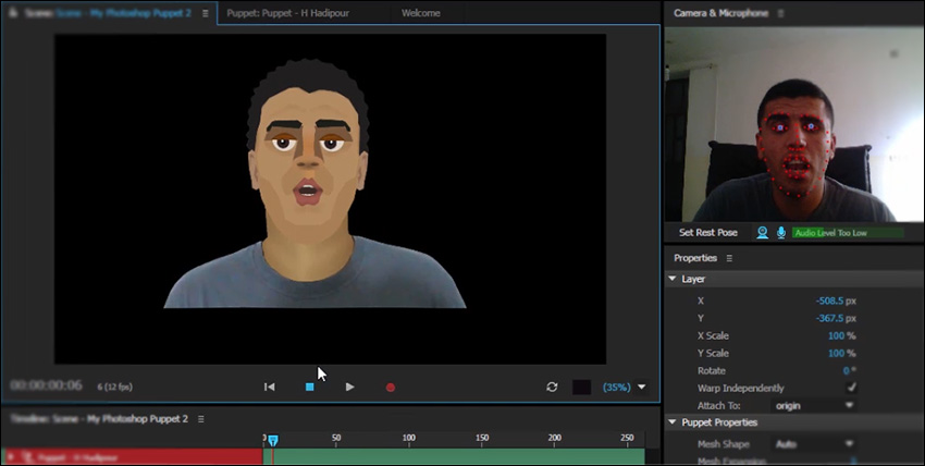 آموزش فارسی نرم افزار Character Animator برای انیمیت کاراکتر دو بعدی
