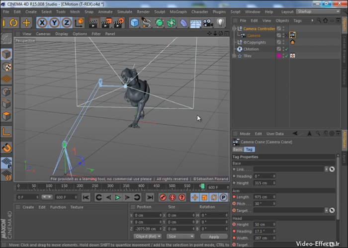 آموزش کار با دوربین کرین در نرم افزار Cinema 4d r15 | ویدیو افکت | مدرسه ویدیو افکت آموزش کار با دوربین کرین در نرم افزار Cinema 4d r15