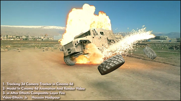 72-فصل دوم: انفجار ماشین در نرم افزار افتر افکت و Cinema 4d