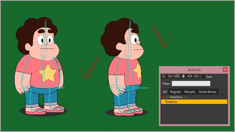 420-آموزش چرخش بدن و صورت کاراکتر در Anime Studio (Moho)