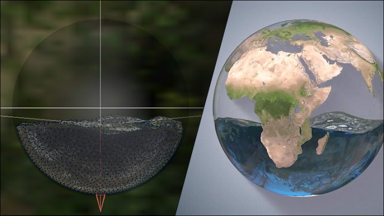 423-آموزش ساخت آب داخل گوی شیشه ای در Cinema 4d و افتر افکت