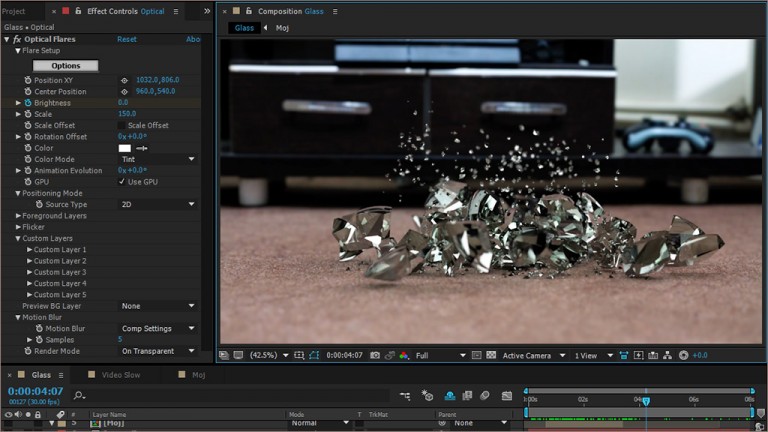 428-فصل دوم آموزش شکسته شدن گوی شیشه در Cinema 4d و افترافکت
