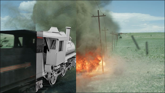 پشت صحنه جلوه های ویژه سریال Godless کامپوزیت صحنه ها