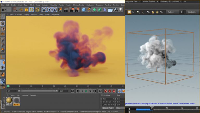 489-آموزش انتقال پارتیکل از Houdini به Cinema 4d با VDB