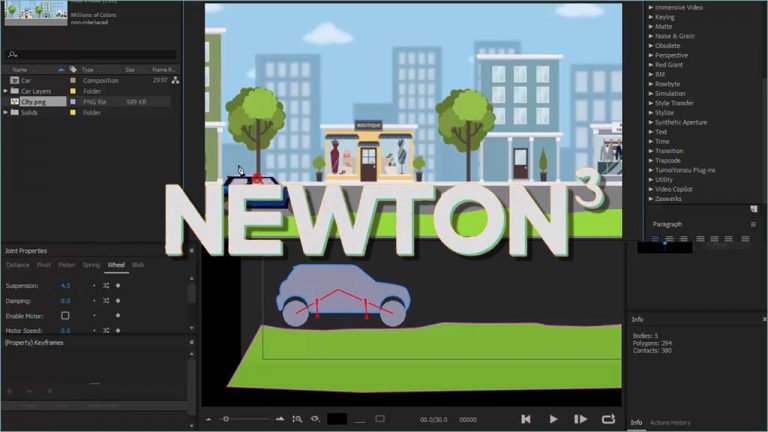 491-آموزش قابلیت های جدید پلاگین Newton 3 در افتر افکت