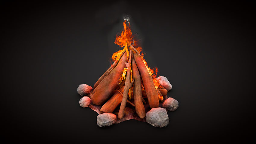 دانلود مدل سه بعدی آتش کمپ برای نرم افزار Cinema 4d