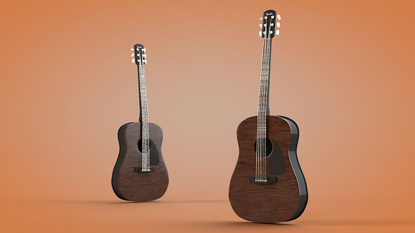 دانلود مدل سه بعدی گیتار کلاسیک 