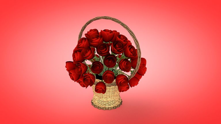 دانلود مدل سه بعدی سبد دسته گل رز