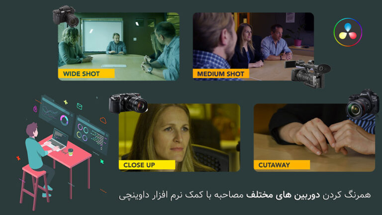 همرنگ کردن دوربین های مختلف مصاحبه با کمک نرم افزار داوینچی