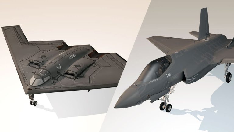 دانلود مدل سه بعدی جنگنده های F-35 و B-2