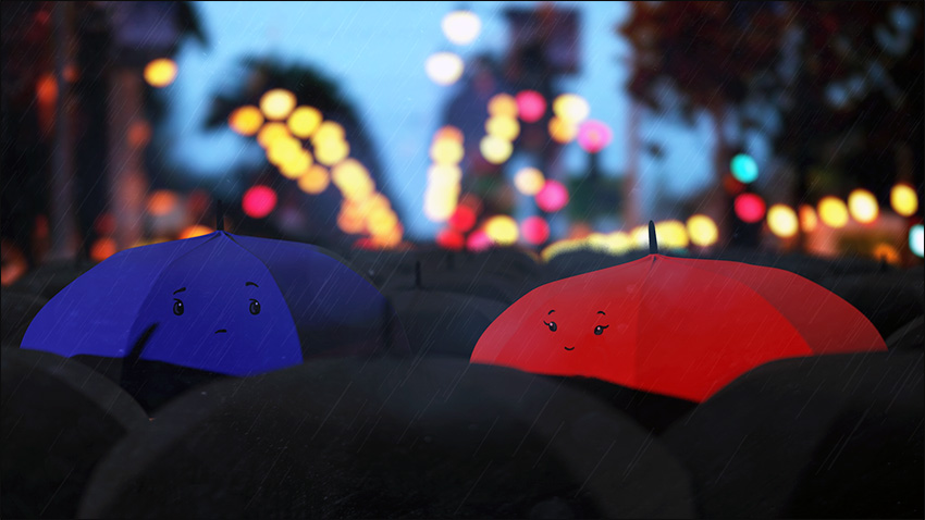 طرح سه بعدی چتر عاشق